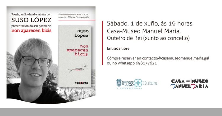 Poesía, música e audiovisual na presentación do poemario 'non aparecen bicis' de Suso López