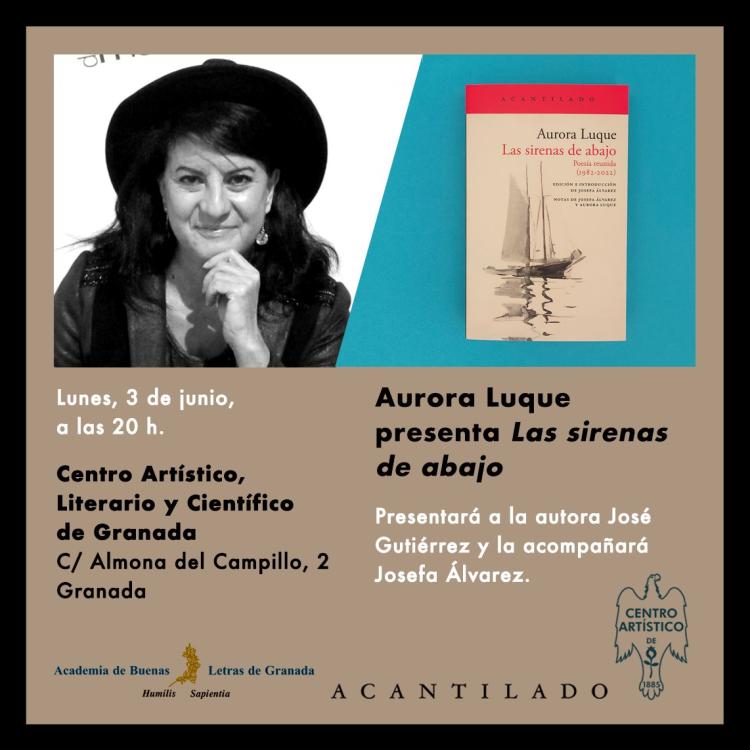 Aurora Luque presenta «Las sirenas de abajo» en Granada