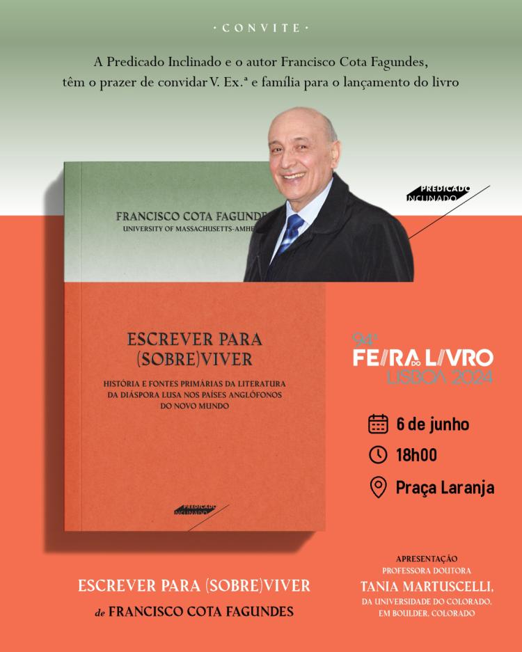 Lançamento do livro 'ESCREVER PARA (SOBRE)VIVER' de Francisco Cota Fagundes