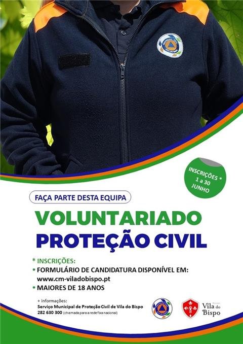 Programa de Voluntariado – Proteção Civil de Vila do Bispo - Faça parte desta Equipa