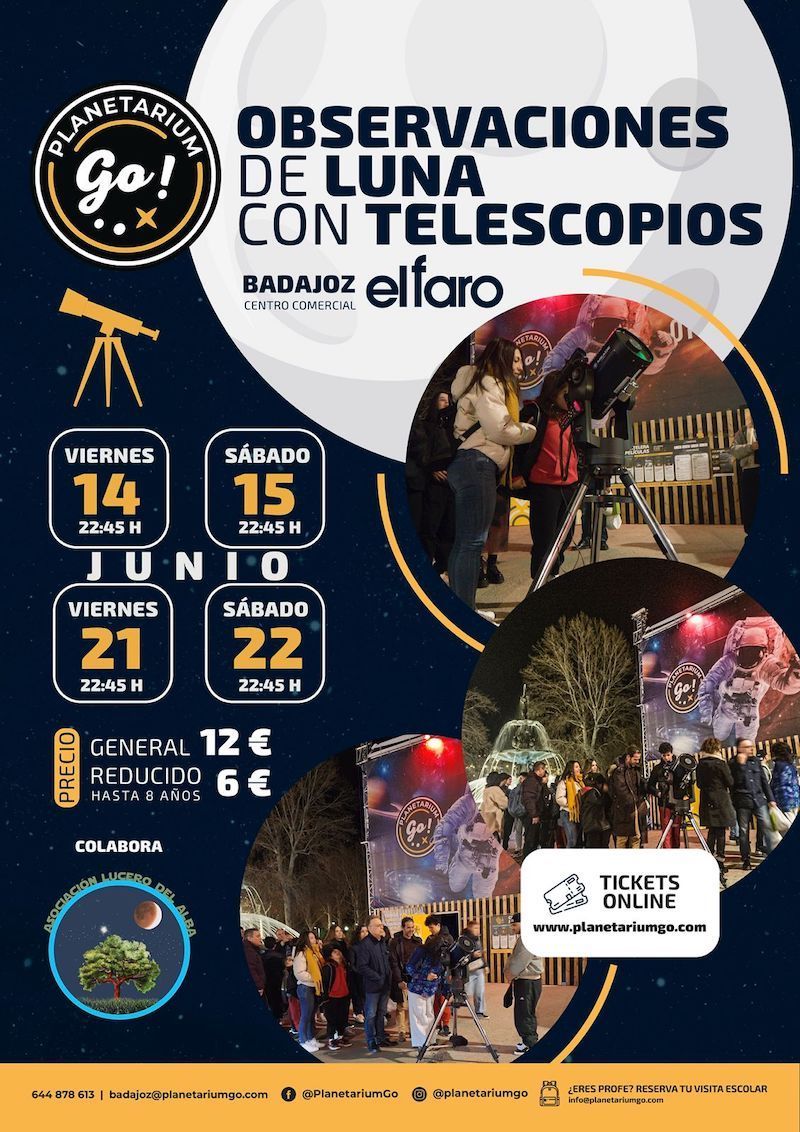 Observaciones de lunas con telescopio