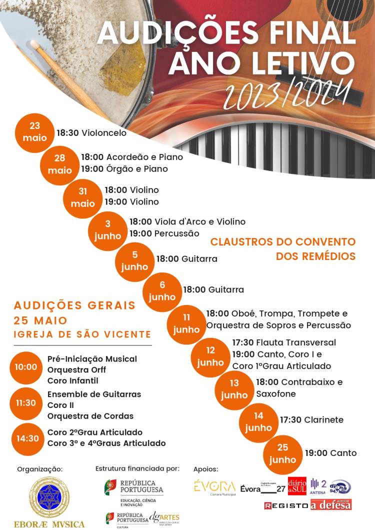 Audições de Final de ano Letivo 2023/2024 | Audições Gerais e Audições de Classe 