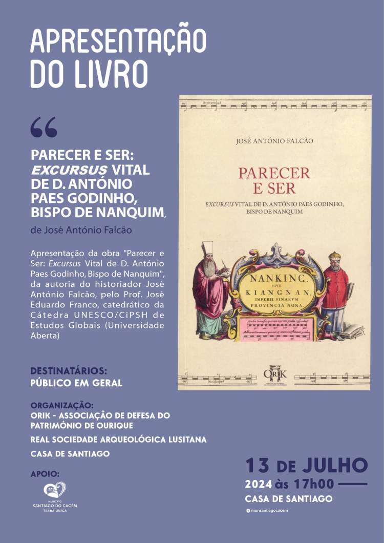 Apresentação do livro “Parecer e Ser: Excursus Vital de D. António Paes Godinho, Bispo de Nanquim”