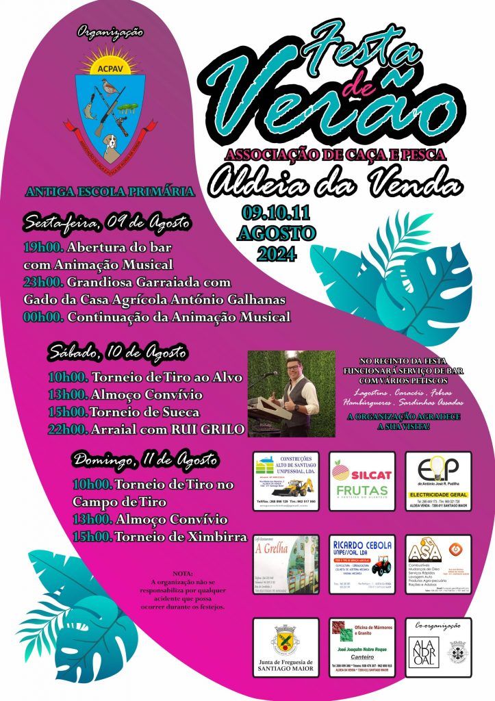 Festa de Verão – Associação de Caça e Pesca de Aldeia da Venda