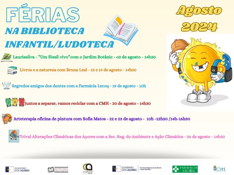 Férias na Bilioteca Infantil/Ludoteca - Agosto 2024