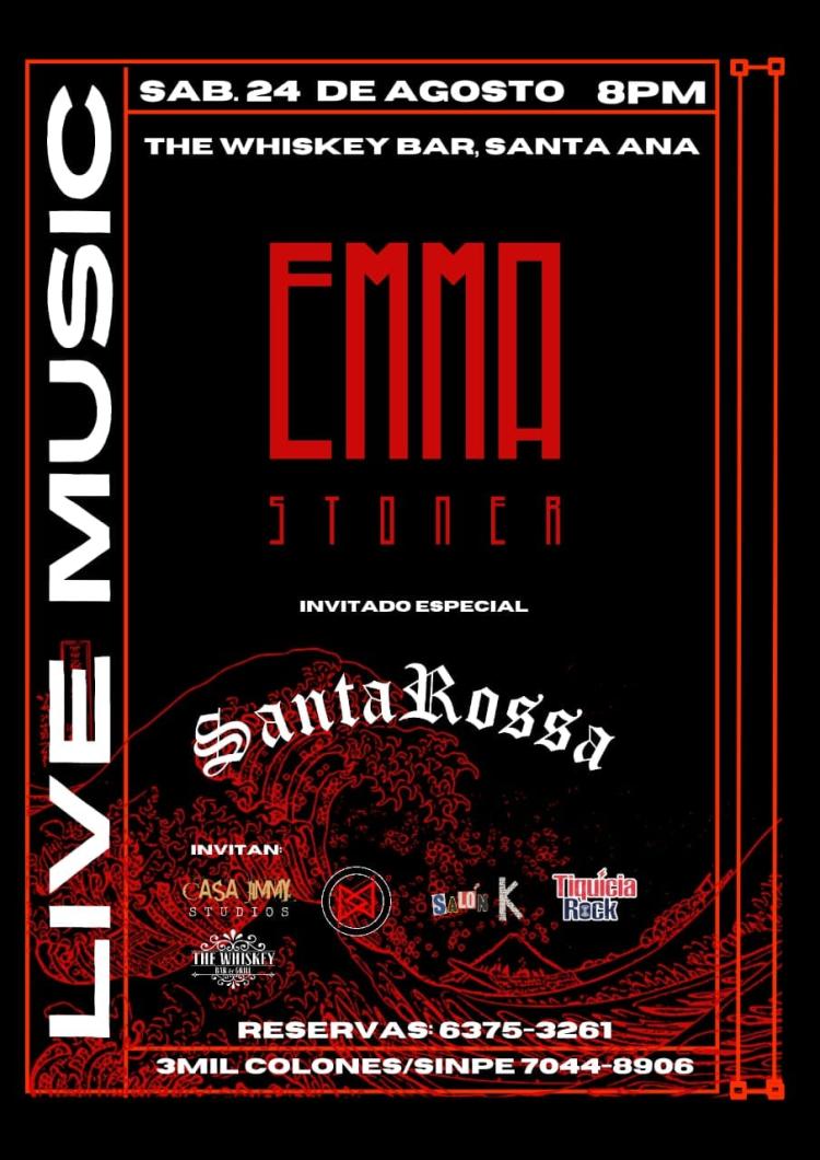 Rock con las bandas:  Emma Stoner y Santa Rossa. 