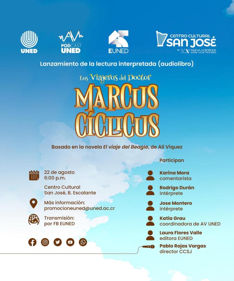 Lanzamiento de la lectura interpretada (audiolibro) Los viajeros del Dr. Marcus Cíclicus