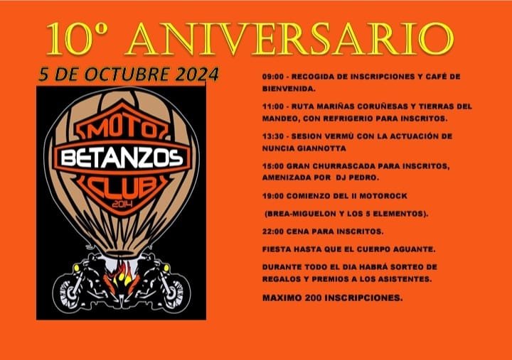 X Aniversario Moto Club BETANZOS