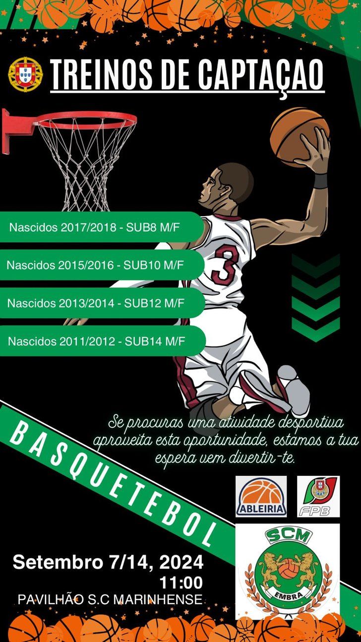 TREINOS DE CAPTAÇÃO DE BASQUETEBOL