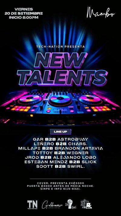 NEW TALENTS by TECH NATION at MAMBO CLUB.