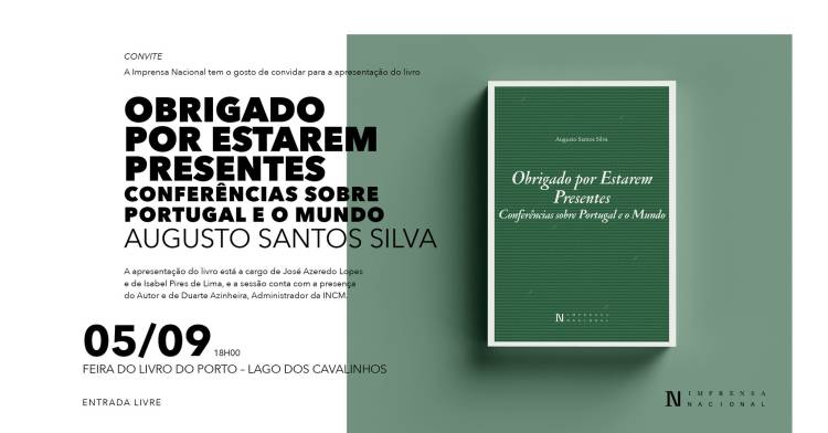 Apresentação do livro Obrigado por estarem presentes de Augusto Santos Silva