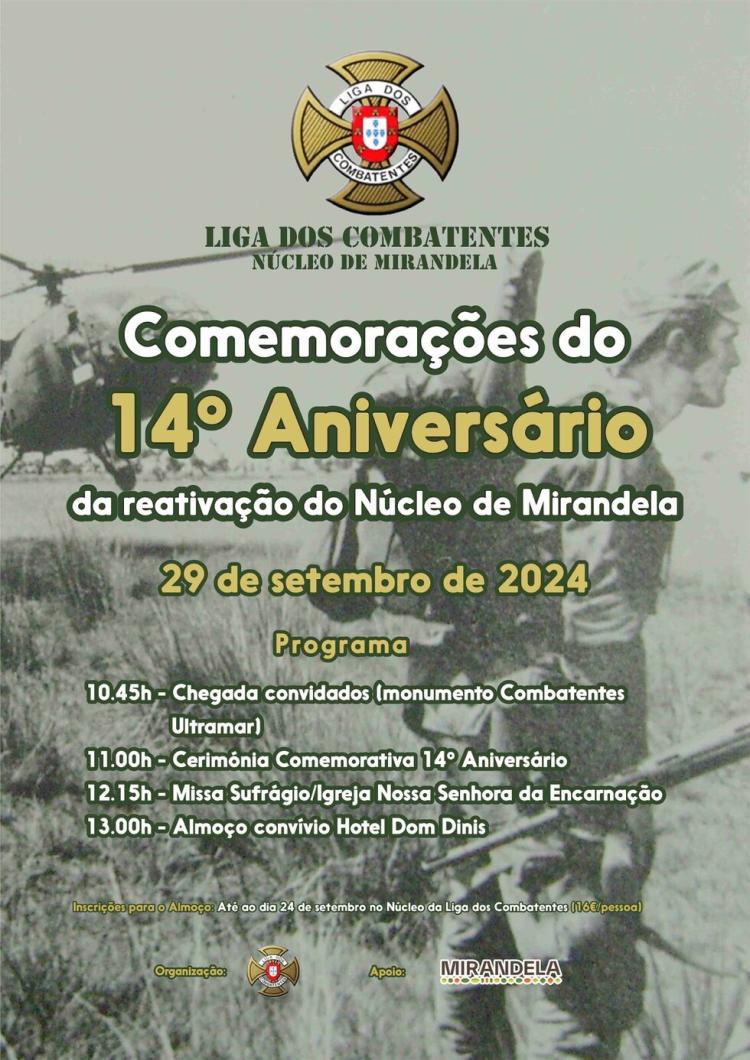 COMEMORAÇÕES DO 14° ANIVERSARIO do Núcleo dos Combatentes de Mirandela