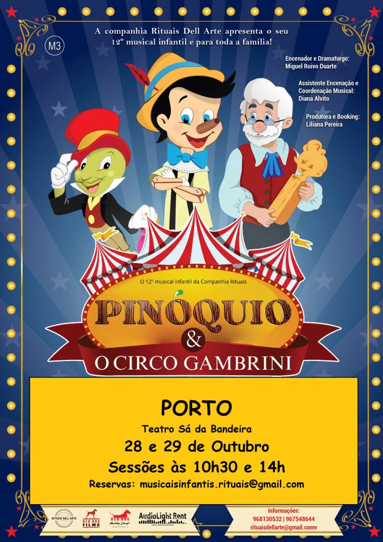 Musical PINÓQUIO e o circo Gambrini no PORTO