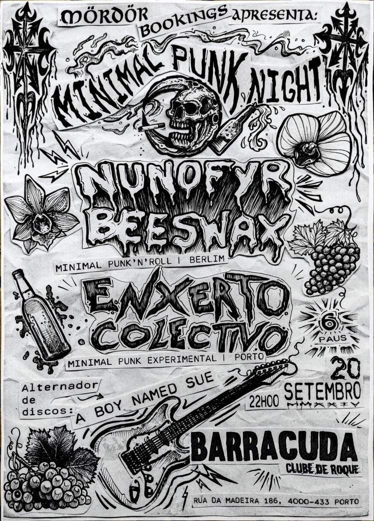 Minimal punk night: NUNOFYRBEESWAX (ger) + ENXERTO COLECTIVO @ Barracuda