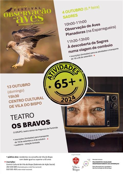 Atividades 65+ | Outubro - Festival de Observação de Aves & Teatro Sénior de Portimão