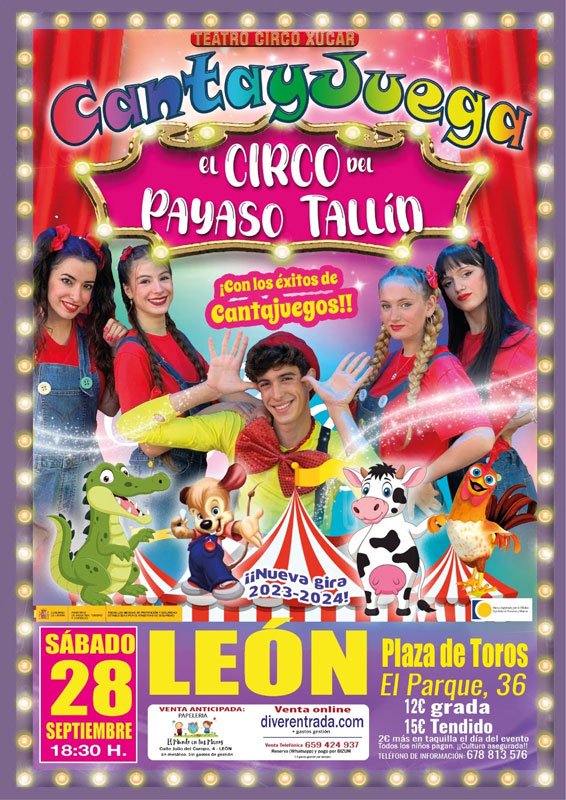 Canta y juega. El circo del payaso Tallín. León Arena