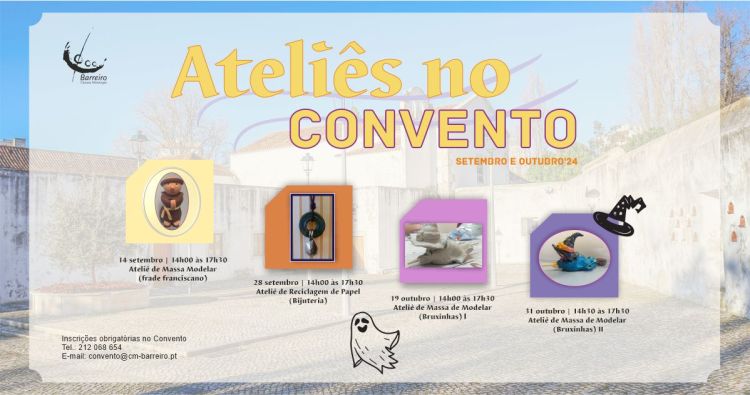 Ateliês no Convento |  SETEMBRO e OUTUBRO'24