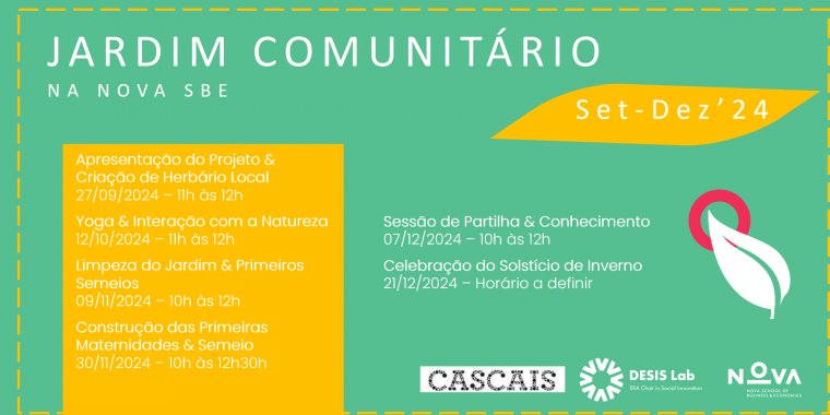 Atividades no Community Garden da Nova SBE