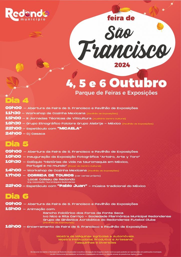 Feira de São Francisco | 4, 5 e 6 de outubro | Parque de Feiras e Exposições de Redondo