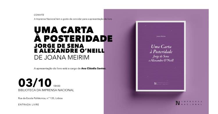 Uma carta a posteridade - Jorge de Sena e Alexandre O’Neill