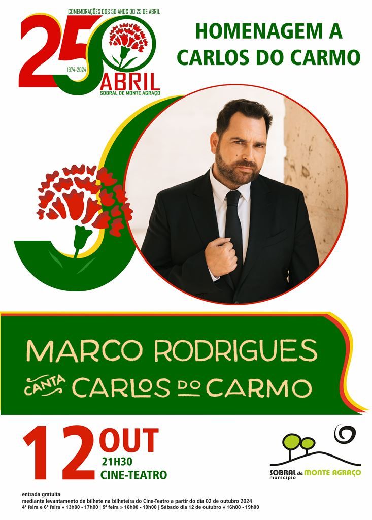 Marco Rodrigues Canta Carlos do Carmo - Comemorações dos 50 Anos do 25 de Abril