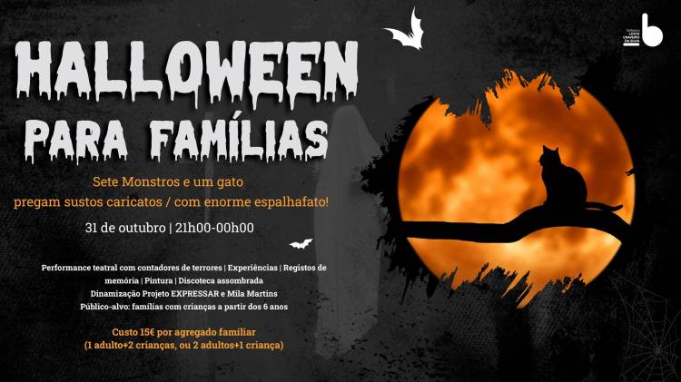 Halloween para famílias Sete Monstros e um gato / pregam sustos caricatos / com enorme espalhafato! 