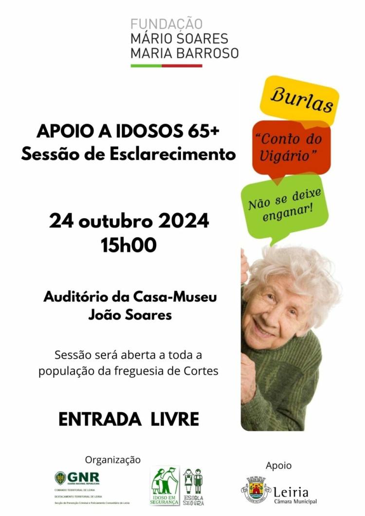 Prevenção de burlas, furtos e roubos - Apoio a Idosos 65+