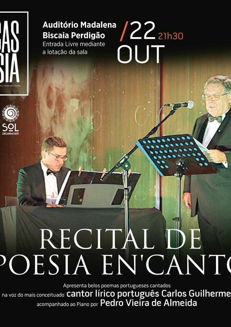 Terças com Poesia | Recital Poesia EN`Canto, com Carlos Guilherme e Pedro Vieira de Almeida