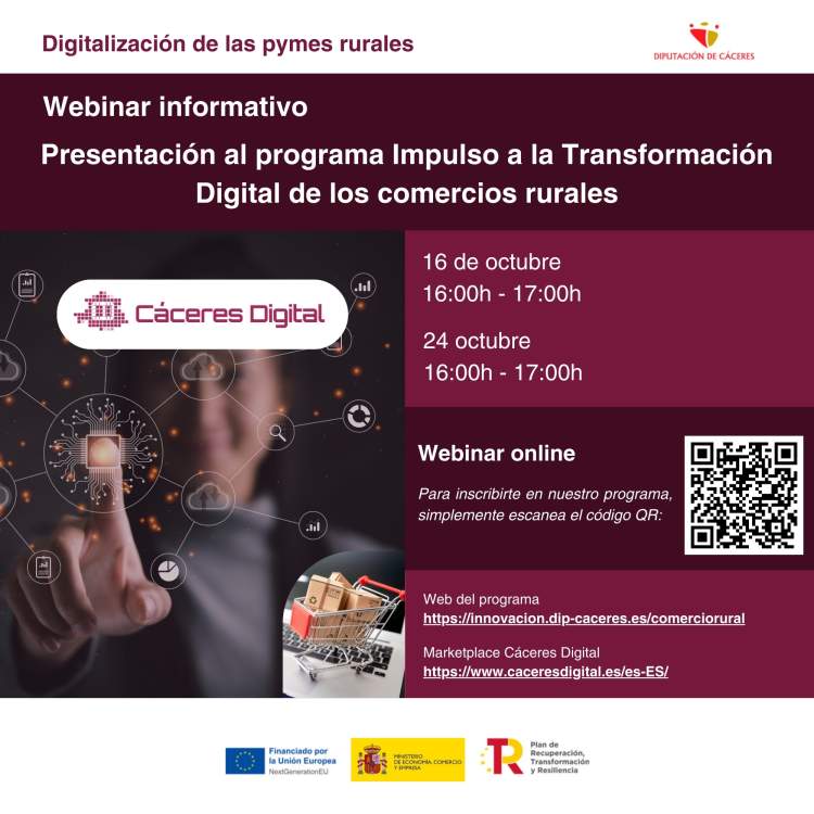 Webinar: Presentación al programa Impulso a la Transformación Digital de los comercios rurales