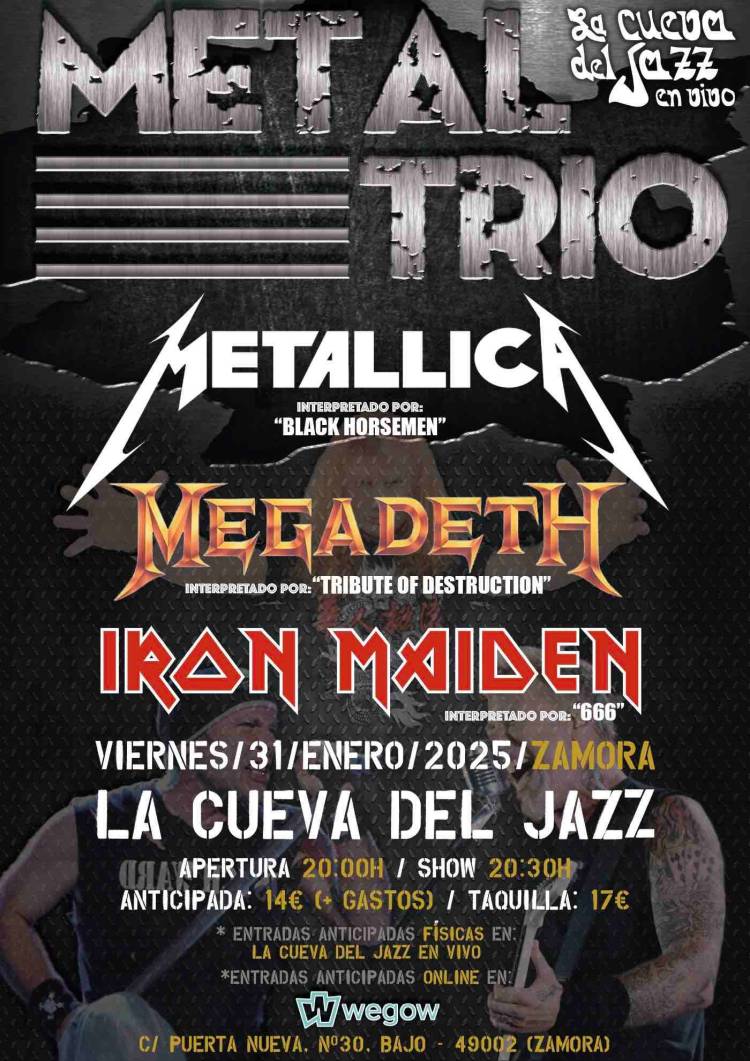 METAL TRIO - Iron Maiden, Megadeth & Metallica (Zamora)