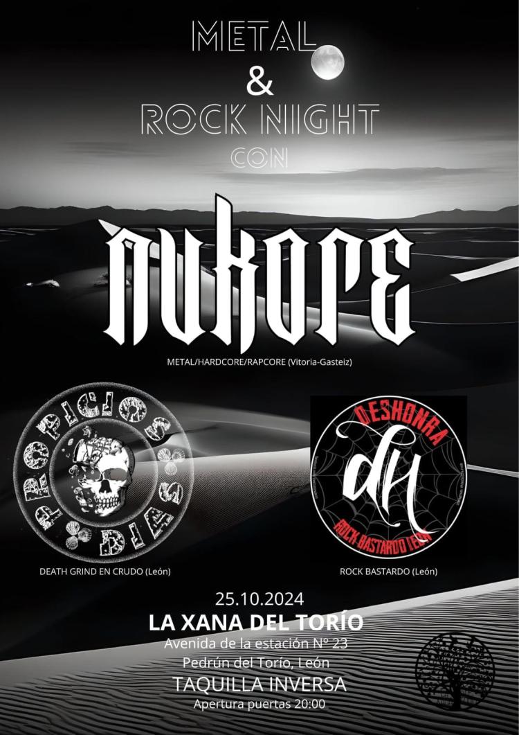 Noche de Metal y Rock con Nukore,Propicios días y Deshonra