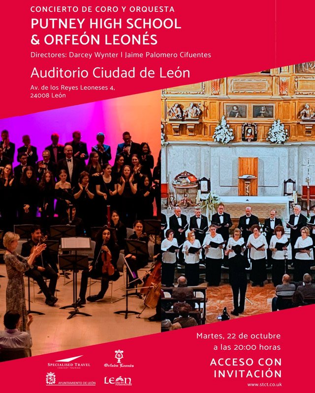 Concierto coro y orquesta Putney High School & Orfeón Leonés. Auditorio Ciudad de León