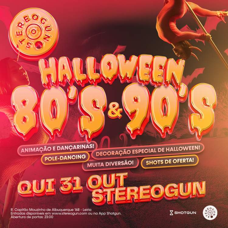 HALLOWEEN 80'S & 90'S na Stereogun, Leiria