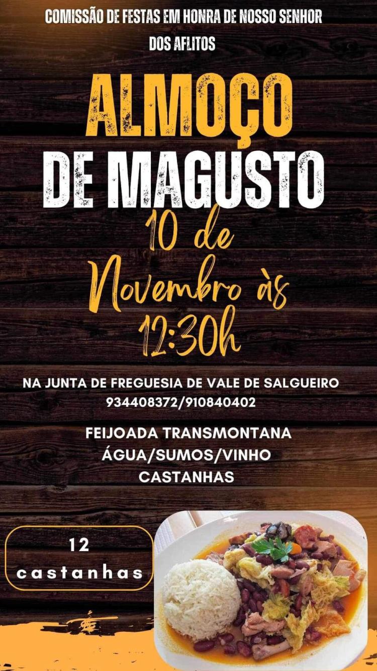 Almoço de Magusto - Vale de Salgueiro - Celebre a tradição com boa comida e convívio