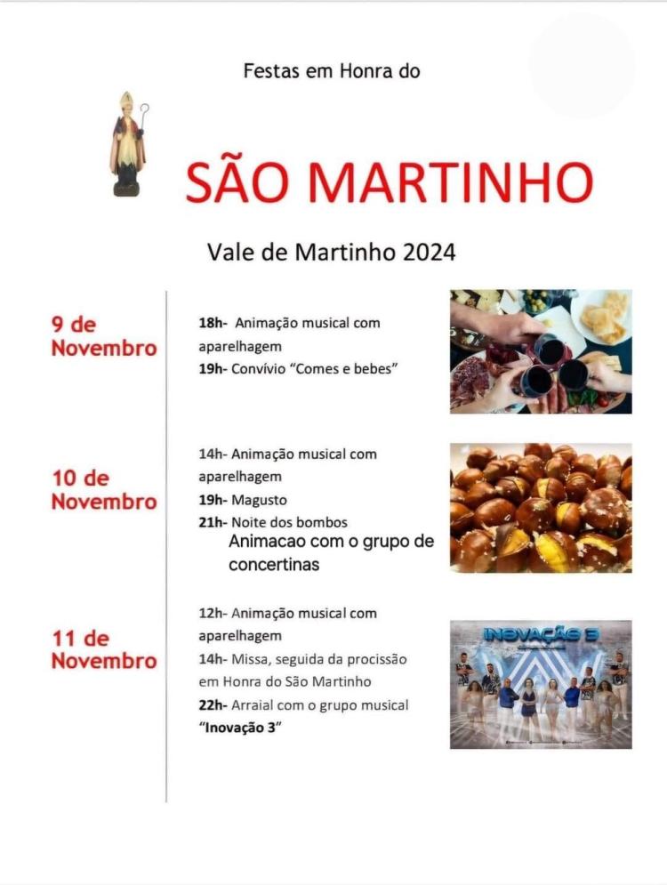 Festas em Honra de São Martinho - Visite a aldeia de Vale de Martinho, de 9 a 11 de novembro!