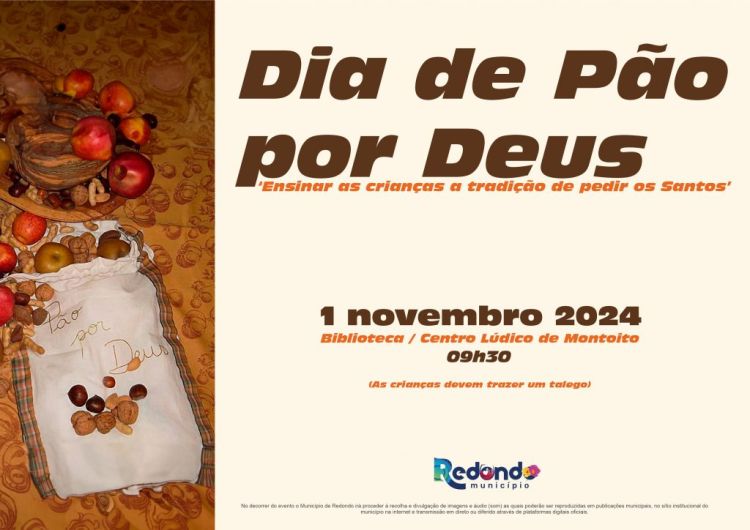 Dia de Pão por Deus | 01 de novembro | 09h30 | Biblioteca/ Centro Lúdico de Montoito