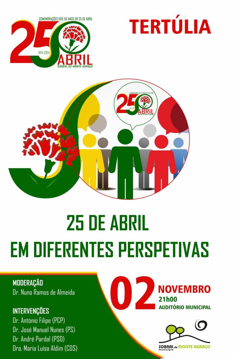 Tertúlia '25 de Abril em Diferentes Perspetivas' - Comemorações dos 50 Anos do 25 de Abril