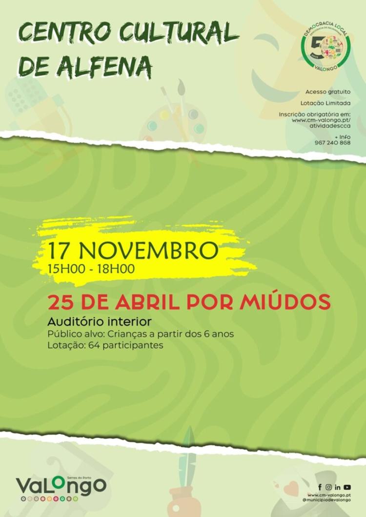 '25 de abril por miúdos' no Centro Cultural de Alfena