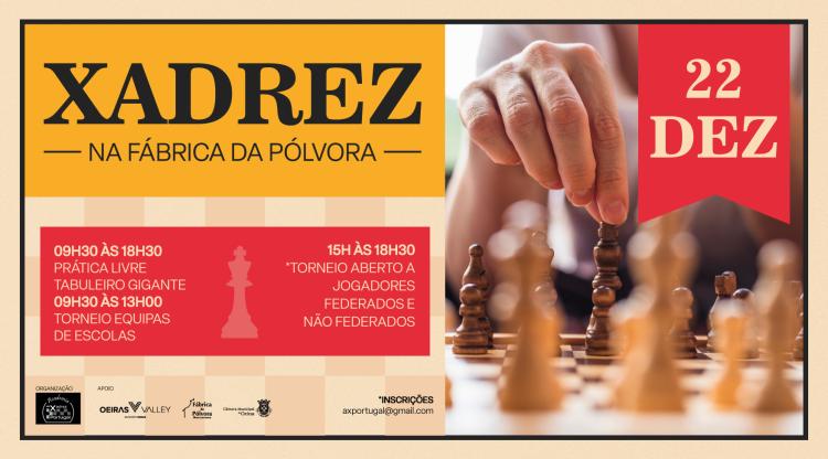 24º Dia de Xadrez na Fábrica da Pólvora de Barcarena (Torneios: Equipas escolares, Open e Sub12)