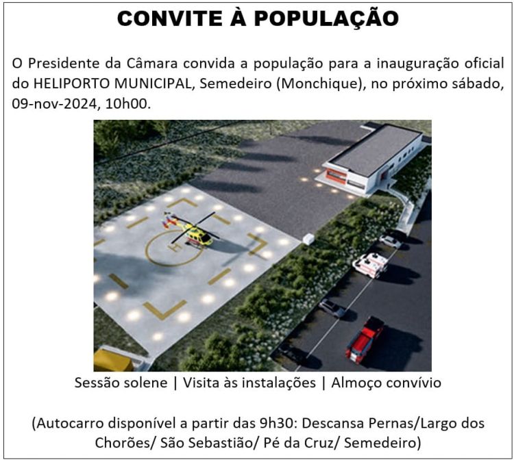 Inauguração do Heliporto Municipal de Monchique  com dia aberto à população