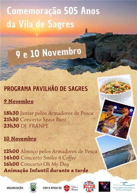 Comemorações 505 Anos da Vila de Sagres - 9 e 10 de novembro