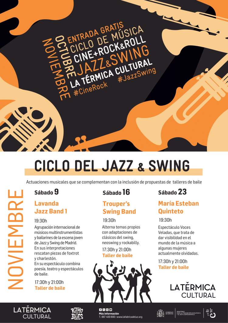 Ciclo del JAZZ & SWING: programa de actuaciones musicales y talleres de baile