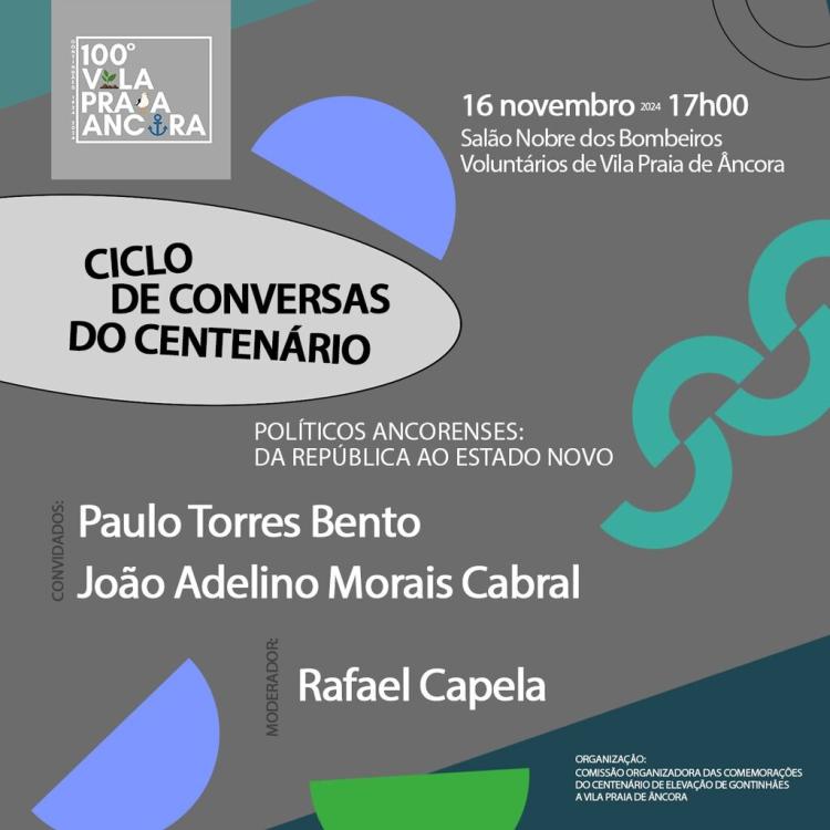 Ciclo de Conversas do Centenário -  Políticos Ancorenses: Da República ao Estado Novo