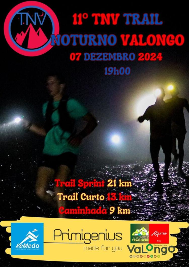 Trail Noturno de Valongo nos trilhos a 7 de dezembro