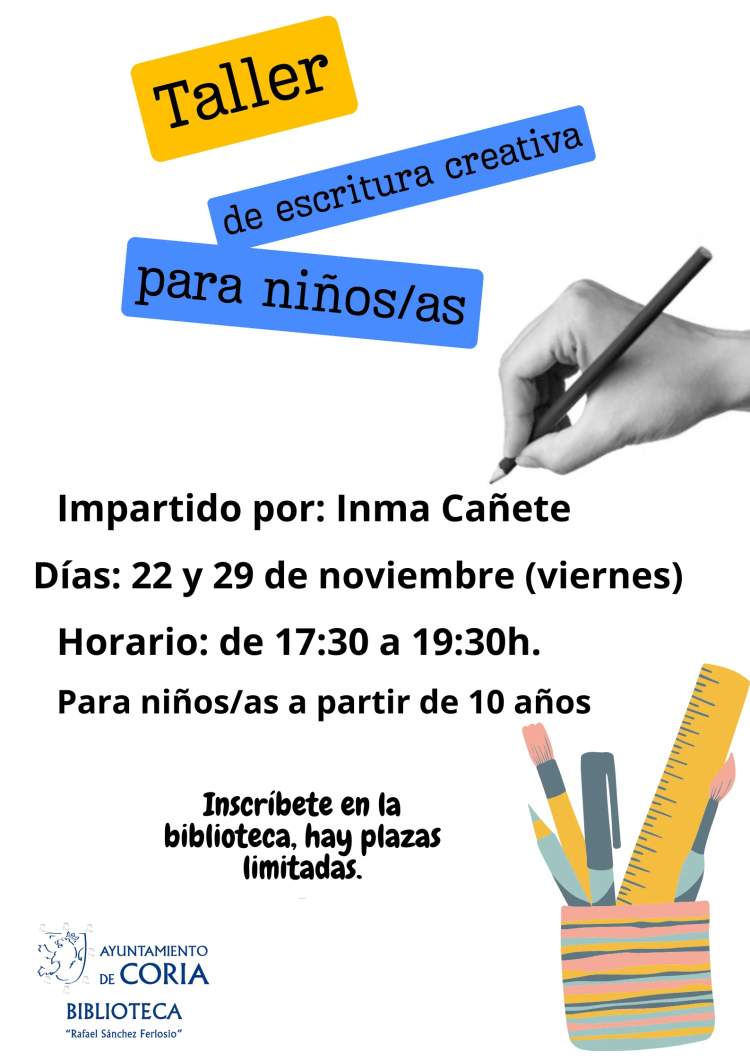 Taller de iniciación a la escritura creativa para niños/as ( a partir de 10 años) con Inma Cañete