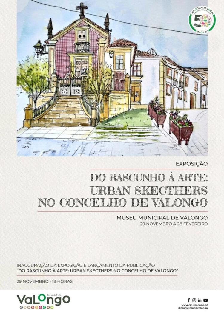 'Do Rascunho à Arte: Urban Sketchers em Valongo' em exposição no Museu Municipal de Valongo