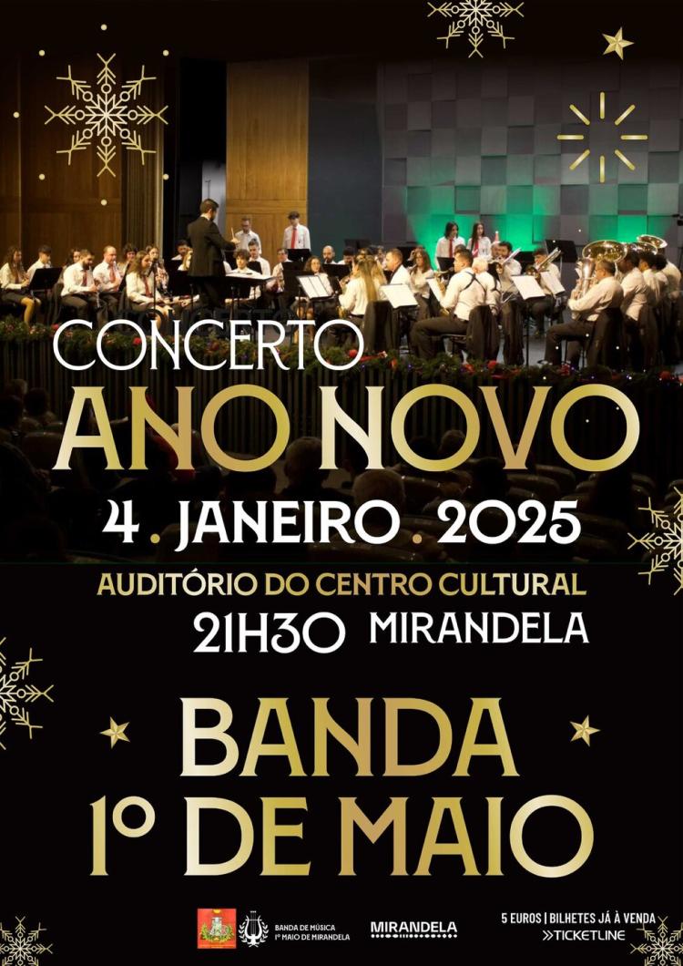 Concerto de Ano Novo da Banda 1.º de Maio de Mirandela - Dê as boas-vindas ao Novo Ano!