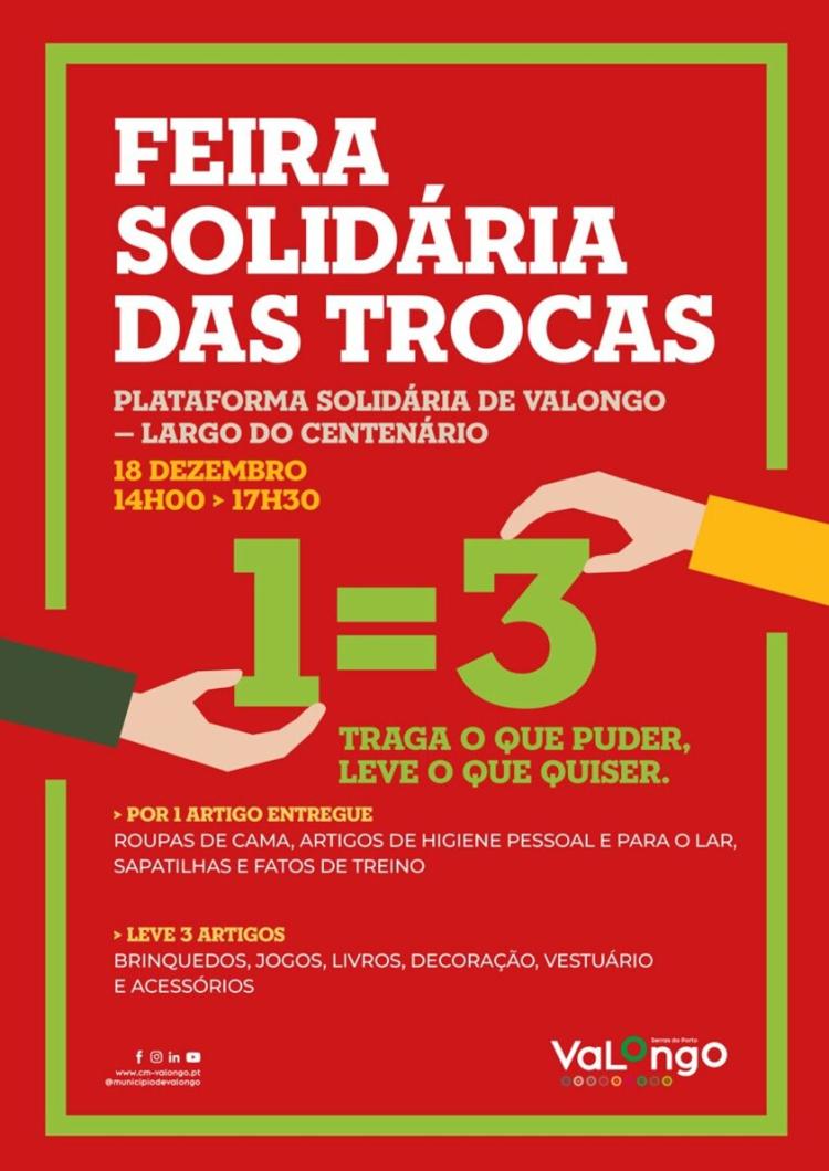 Feira Solidária das Trocas a 18 de dezembro