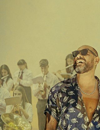 Olavo Bilac com Banda da Sociedade Velha Filarmónica Riachense