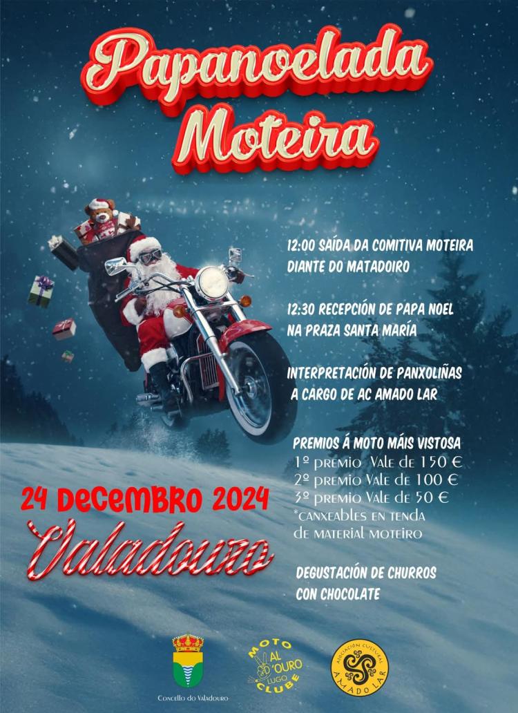 Papanoelada Moteira O Valadouro (Lugo) Organiza Motoclub Valadouro